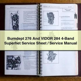 Burndept 276 And VIDOR 284 4-Band Superhet Service Sheet/Service Repair Manual