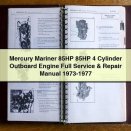 Mercury Mariner 85HP 85HP 4 Cylinder Outboard Engine Full Service & Repair Manual 1973-1977