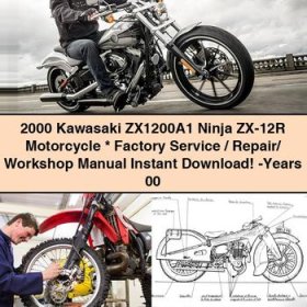 2000 Kawasaki ZX1200A1 Ninja ZX-12R Motorcycle Factory Service/Repair/ Workshop Manual -Years 00