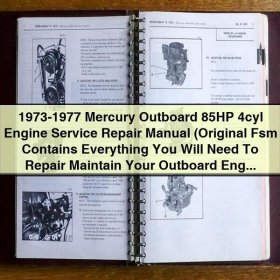 1973-1977 Mercury Outboard 85HP 4cyl Engine Service Repair Manual (Original Fsm )