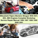 Mitsubishi Pajero Montero Shogun With 6G7 4D5 4M4 Engines Complete Workshop Service Repair Manual 1996-2001