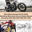 2003-2008 Kawasaki KX125 KX250 Workshop Motorcycle Servcie Repair Manual 2003 2004 2005 2006 2007 2008