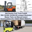 Still Electric Fork Truck Forklift R60-16I R60-18I R60-20I Illustrated Master Parts List Manual (Ident-Nr.159203 R6033 R6034 R6035) PDF