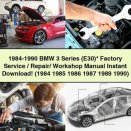 1984-1990 BMW 3 Series (E30) Factory Service/Repair/ Workshop Manual (1984 1985 1986 1987 1989 1990)
