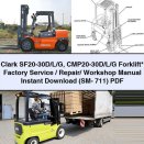 Clark SF20-30D/L/G CMP20-30D/L/G Forklift Factory Service/Repair/ Workshop Manual (SM- 711)
