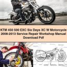 KTM 450 500 EXC Six Days XC W Motorcycle 2008-2013 Service Repair Workshop Manual Pdf
