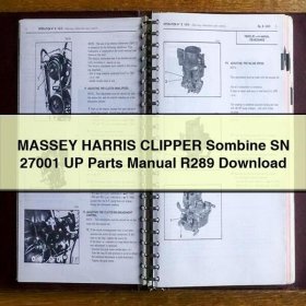 MASSEY HARRIS CLIPPER Sombine SN 27001 UP Parts Manual R289