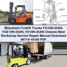 Mitsubishi Forklift Trucks FG10N-35AN FGE10N-35AN FD10N-35AN Chassis Mast Workshop Service Repair Manual 99719-18100
